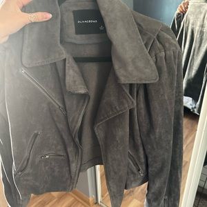 Grey suede going out jacket